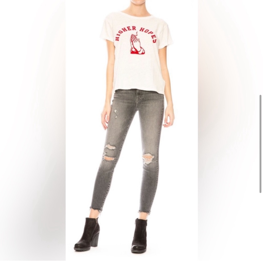 MOTHER High Waist Looker Ankle Chew Jean in Scene Of The Crime Size 28 Distress